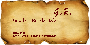 Groó Renátó névjegykártya